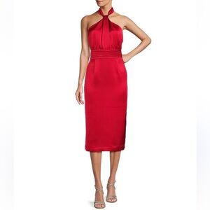 Antonio Melani
Naomi Satin Halter Midi Sheath Dress